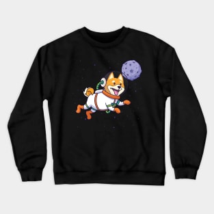 Shiba inu floating in space Crewneck Sweatshirt